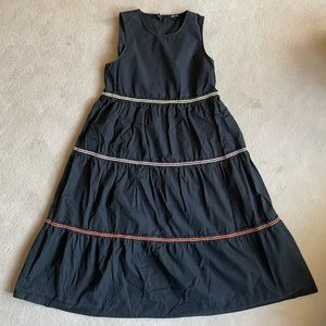 Madewell Rickrack Cattail Tiered Dress size Medium